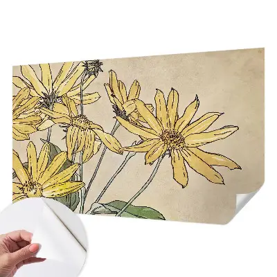 Papier peint intissé imprimé Fleurs à l'aquarelle