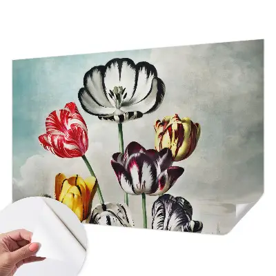 Papier peint intissé Tulipes colorées
