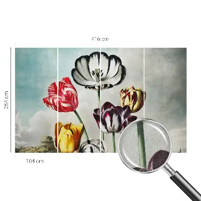 Papier peint intissé Tulipes colorées