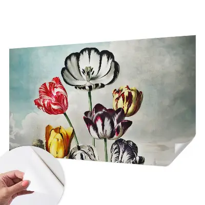 Papier peint intissé Tulipes colorées