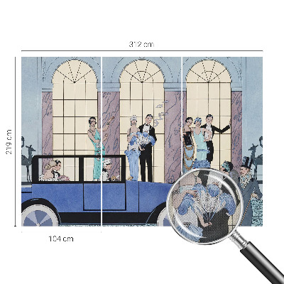 Papier peint tête de lit chambre adulte Art deco