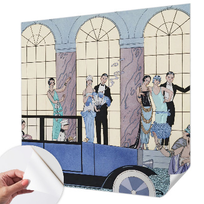 Papier peint tête de lit chambre adulte Art deco