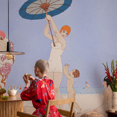 Papier peint tendance chambre adulte Retro pláž