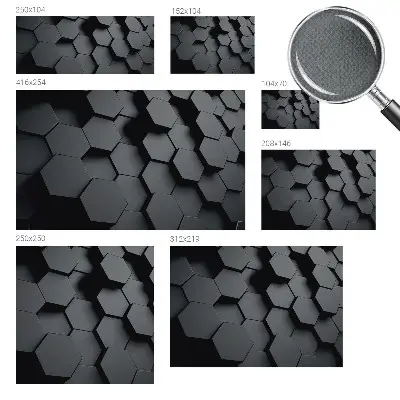 Papier peint intissé imprimé hexagones 3D