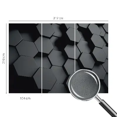 Papier peint intissé imprimé hexagones 3D