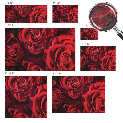 Papier peint photographique intissé roses rouges