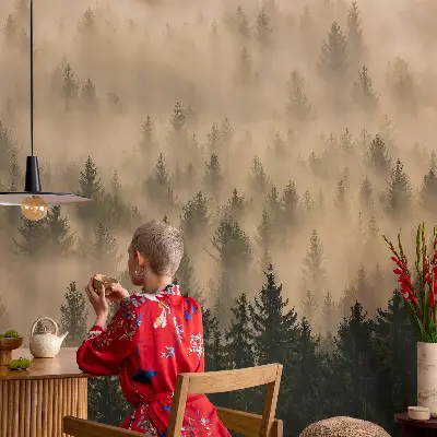 Papier peint photographique intissé brouillard forestier