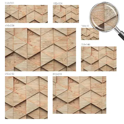 Papier peint intissé mosaïque en bois