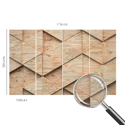 Papier peint intissé mosaïque en bois