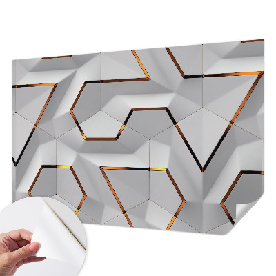 Papier peint tête de lit chambre adulte Trojrozmerné vzory