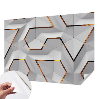 Papier peint tête de lit chambre adulte Trojrozmerné vzory