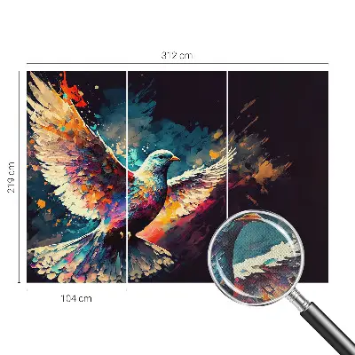Papier peint intissé oiseau coloré