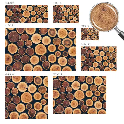 Papier peint photo grand format pour le mur cercles en bois