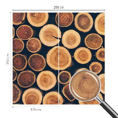 Papier peint photo grand format pour le mur cercles en bois