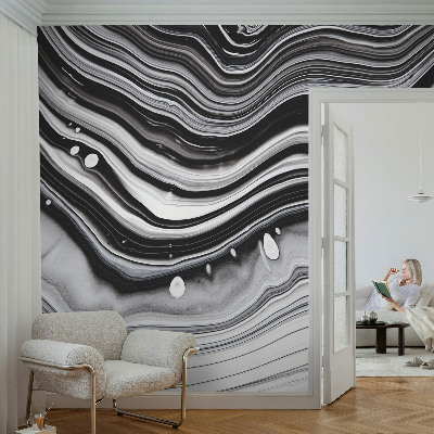 Papier peint tête de lit chambre adulte Optické vlny
