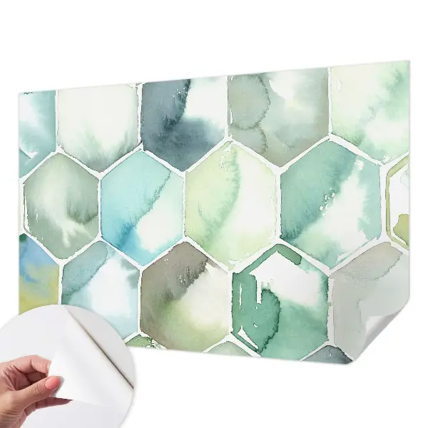 Papier peint photographique intissé hexagones pastel