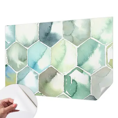 Papier peint photographique intissé hexagones pastel