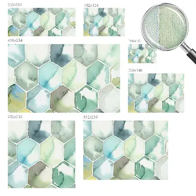 Papier peint photographique intissé hexagones pastel