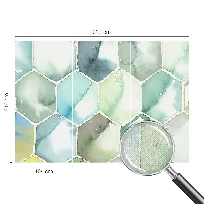 Papier peint photographique intissé hexagones pastel
