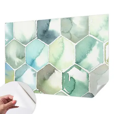 Papier peint photographique intissé hexagones pastel