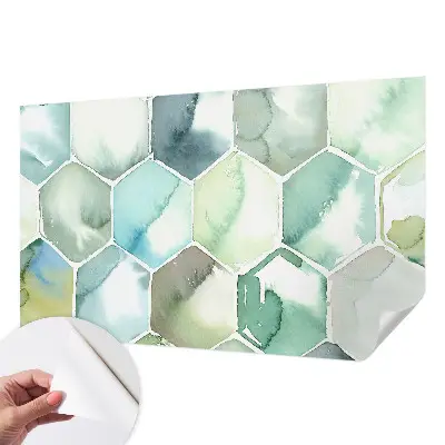 Papier peint photographique intissé hexagones pastel