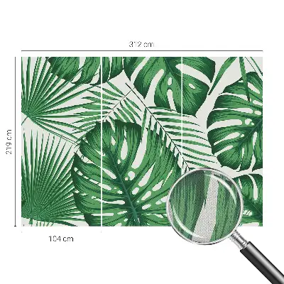 Papier peint photo imprimé sur tissu non tissé feuilles tropicales
