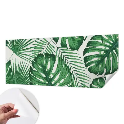 Papier peint photo imprimé sur tissu non tissé feuilles tropicales