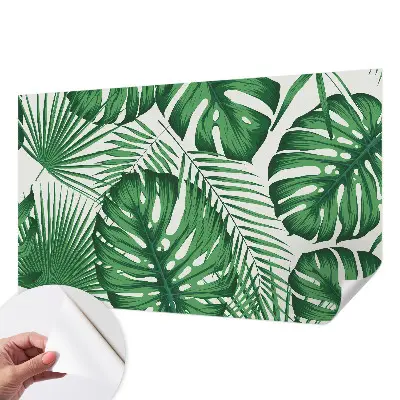 Papier peint photo imprimé sur tissu non tissé feuilles tropicales