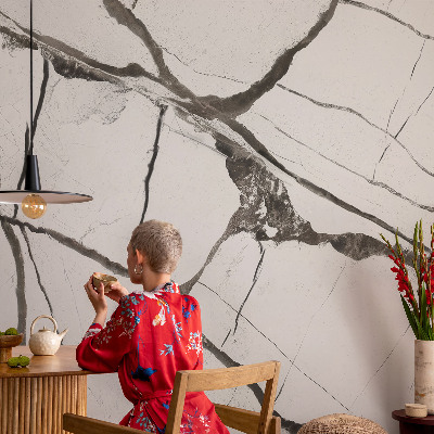 Papier peint tête de lit chambre adulte Mramorové praskliny