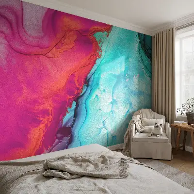Papier peint photographique sur tissu non tissé Vague colorée