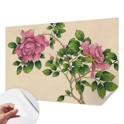 Papier peint intissé roses romantiques