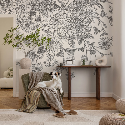 Déco papier peint salon Kvetinový vzor
