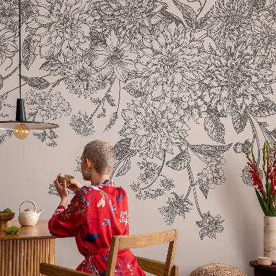 Déco papier peint salon Kvetinový vzor