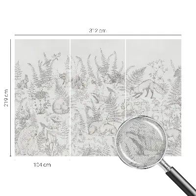 Papier peint photo sur tissu non tissé animaux de la forêt