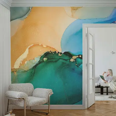 Papier peint photo grand format pour le mur Vagues colorées