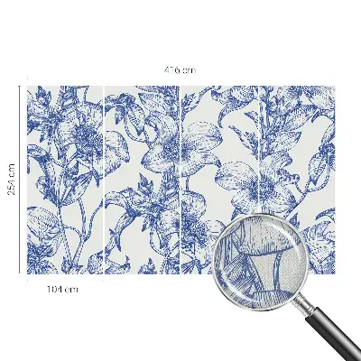 Papier peint intissé imprimé branches fleuries