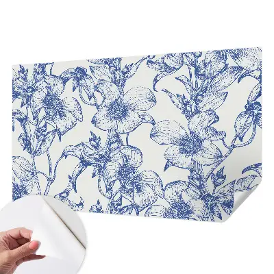 Papier peint intissé imprimé branches fleuries