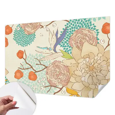 Papier peint photo imprimé sur tissu non tissé Fantaisie florale