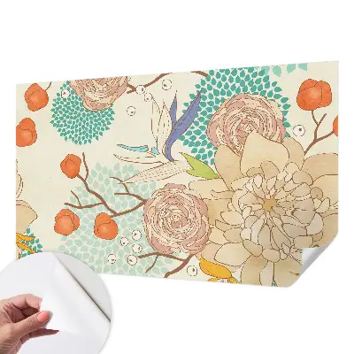 Papier peint photo imprimé sur tissu non tissé Fantaisie florale