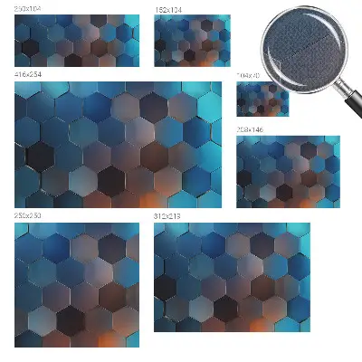 Papier peint photo sur tissu non tissé hexagones bleus