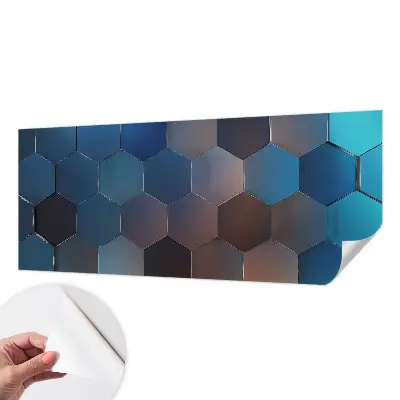 Papier peint photo sur tissu non tissé hexagones bleus