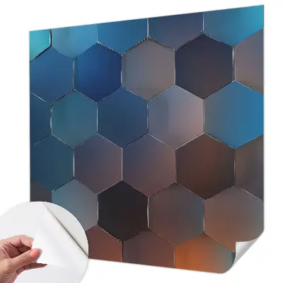 Papier peint photo sur tissu non tissé hexagones bleus