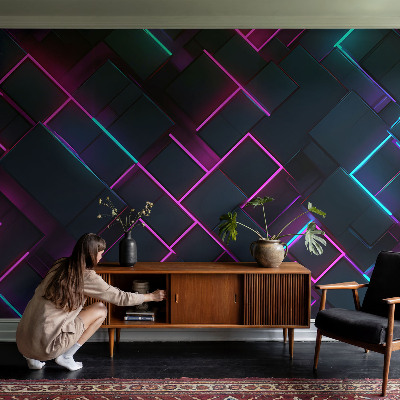 Papier peint chambre garçon Neónová geometria