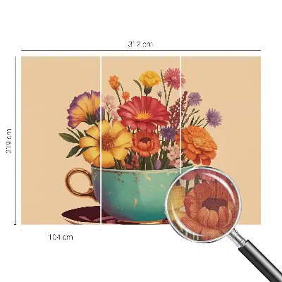 Papier peint photo imprimé sur tissu non tissé Un bouquet coloré