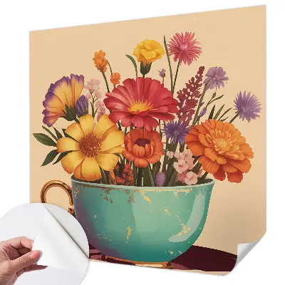 Papier peint photo imprimé sur tissu non tissé Un bouquet coloré