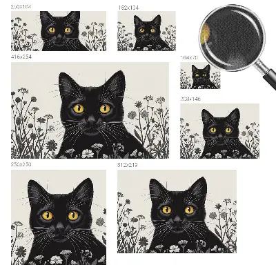 Papier peint photographique sur tissu non tissé fleurs de chat