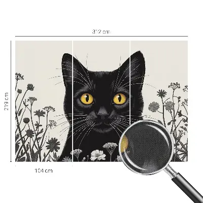 Papier peint photographique sur tissu non tissé fleurs de chat
