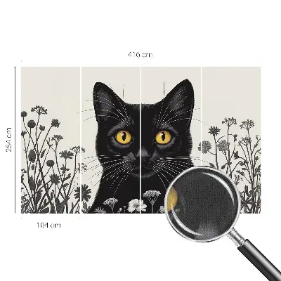 Papier peint photographique sur tissu non tissé fleurs de chat