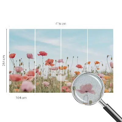 Papier peint intissé imprimé fleurs de coquelicot