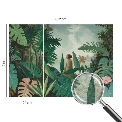 Papier peint photo imprimé sur tissu non tissé jungle exotique